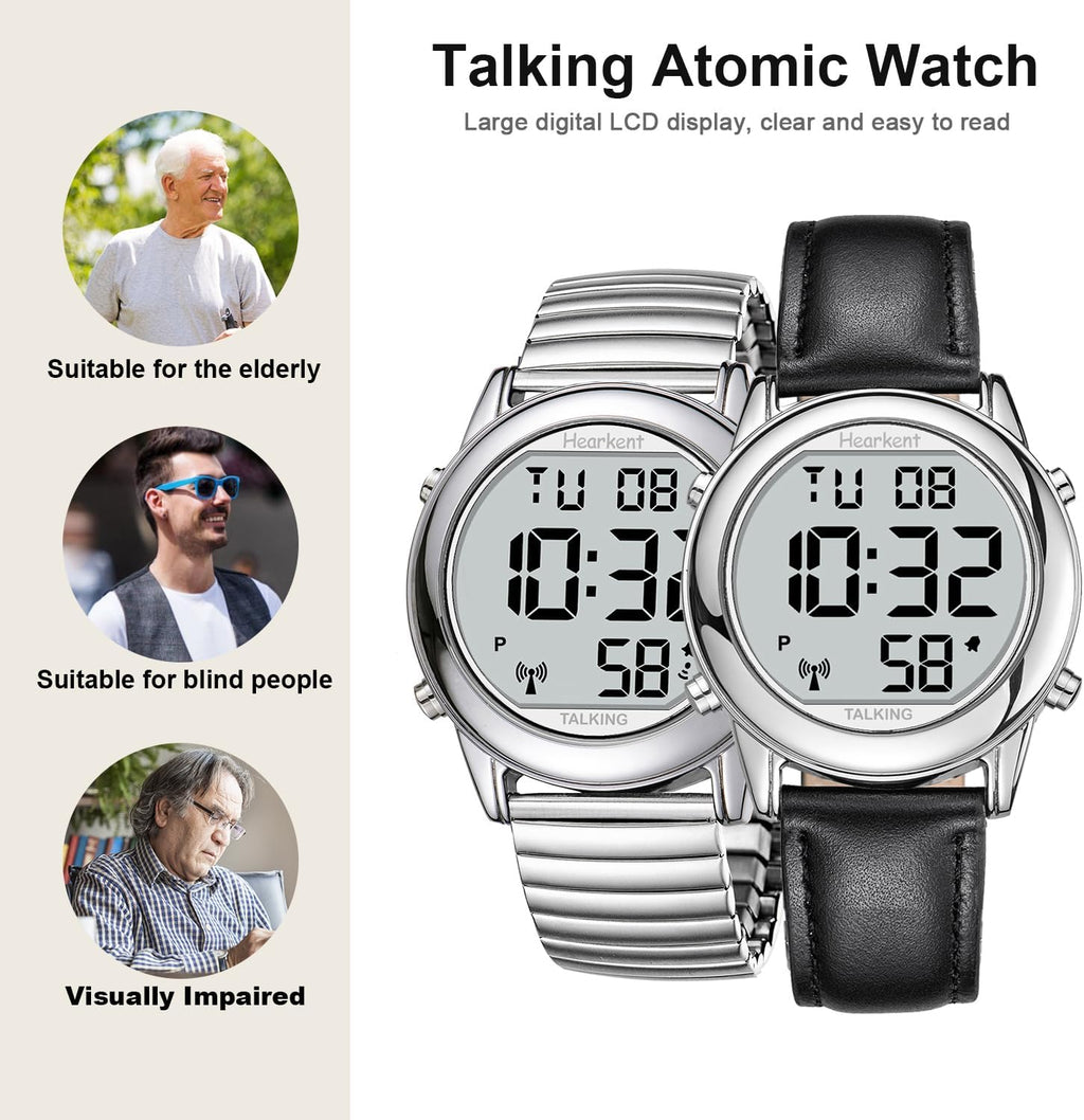 Hearkent Digital Talking Watch English, US Signal Auto Time & Date, Big Display

