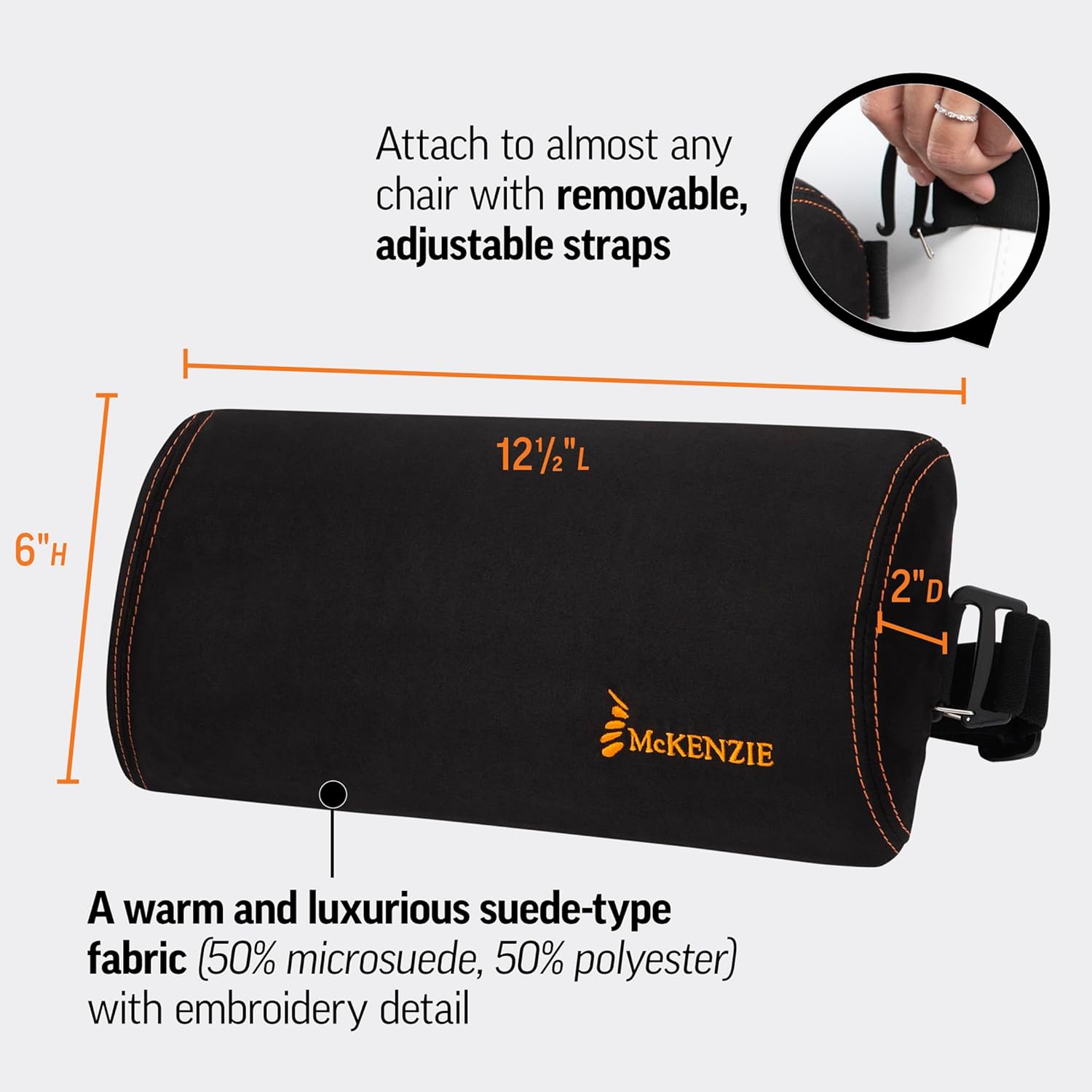 OPTP McKenzie Signature SlimLine Lumbar Support Pillow for Office Chair and Car Back

