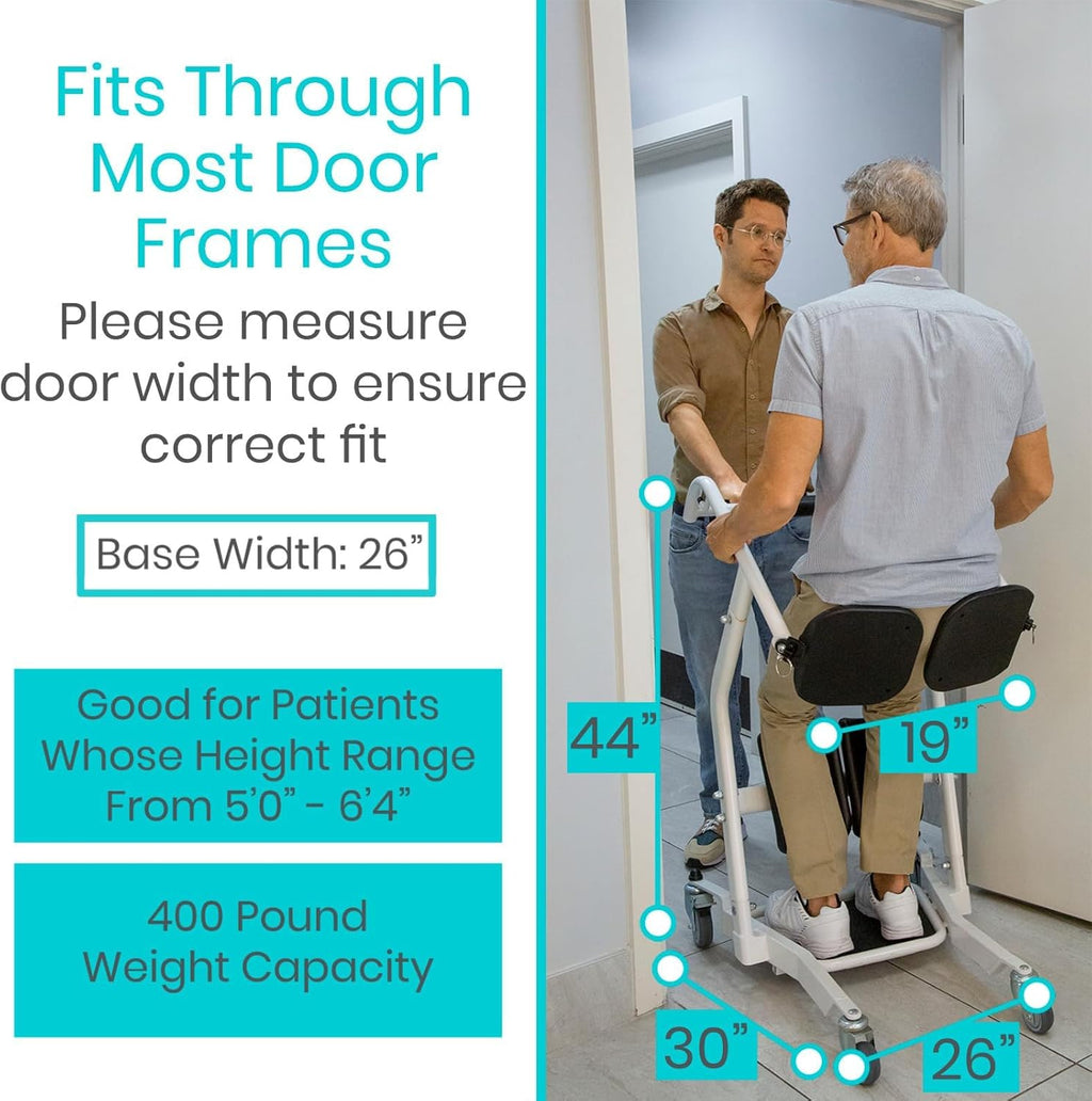 Vive Mobility Patient Mobility Assist Device with Cushioned Seat and Swivel Casters

