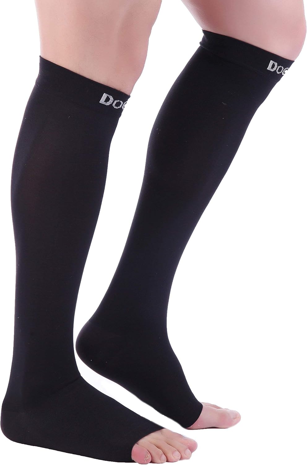 Doc Miller Open Toe Compression Socks 20-30 mmHg Knee High Toeless

