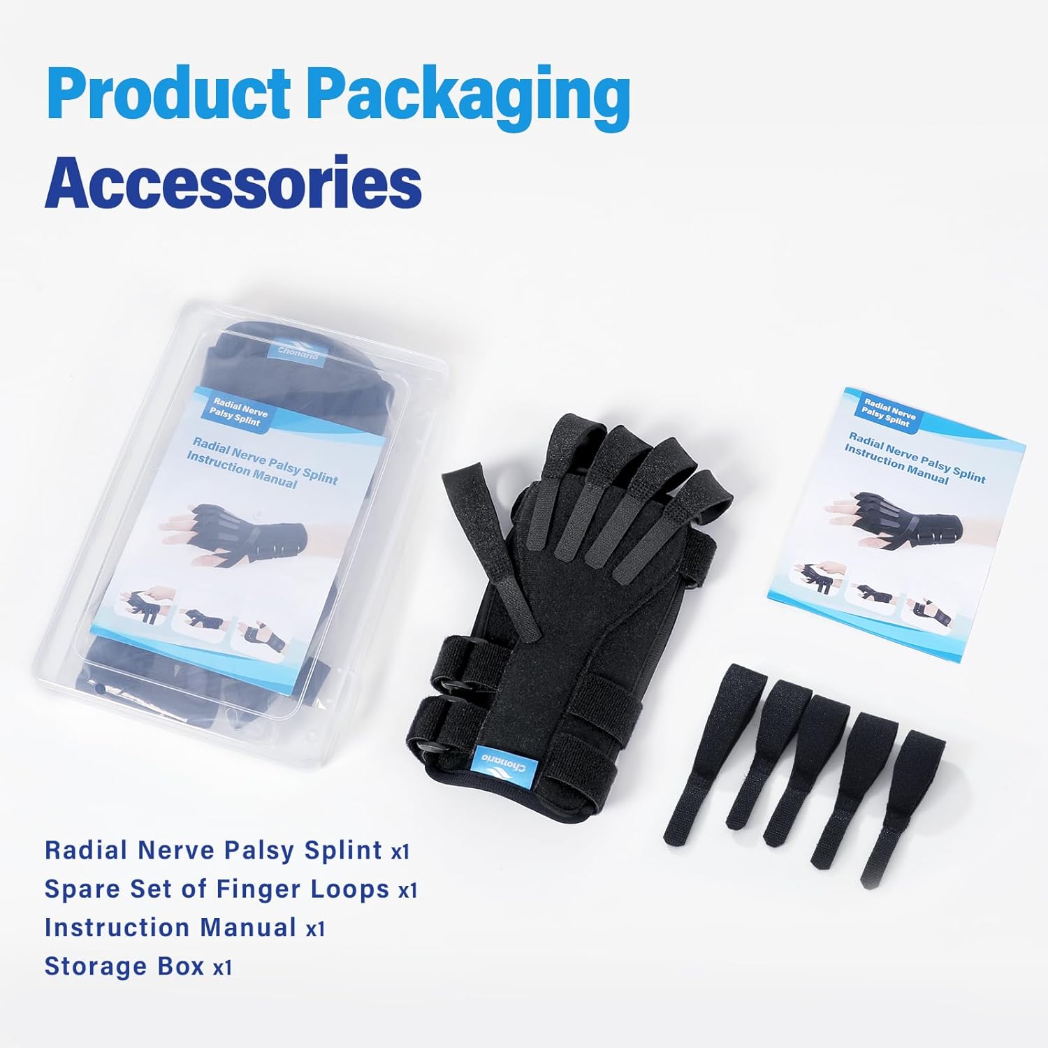 Chonario Radial Nerve Palsy Splint for Wrist Drop, Finger Extension Brace

