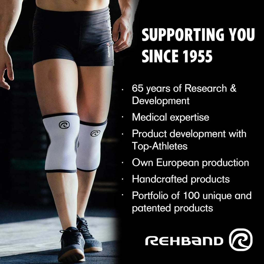 Rehband 5mm Neoprene Knee Compression Sleeves for Weightlifting & Training

