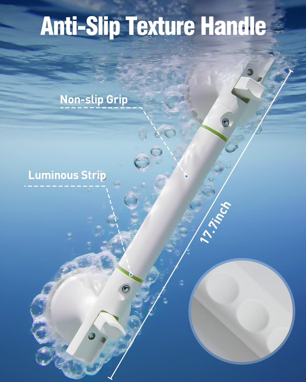 DOZAWA Suction Grab Bars for Shower, No-Drill Bathroom Safety Handles


