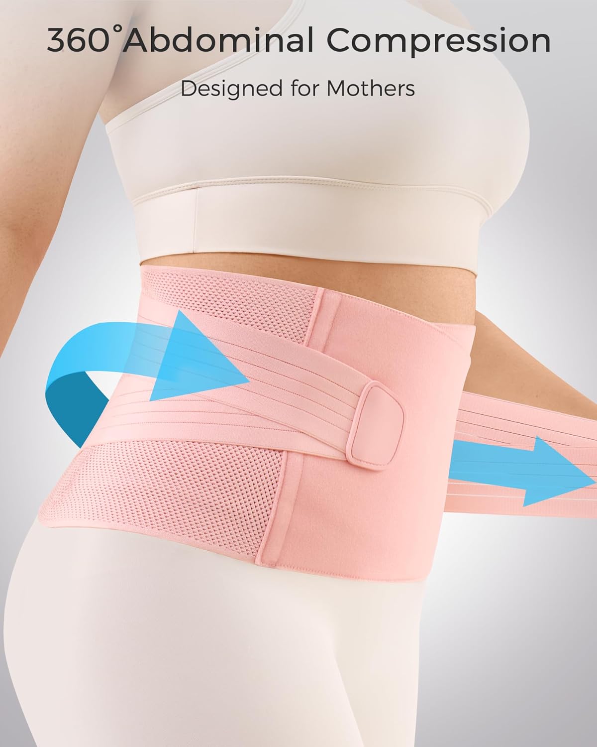 FREETOO Postpartum Belly Band Abdominal Binder with Adjustable Compression Support

