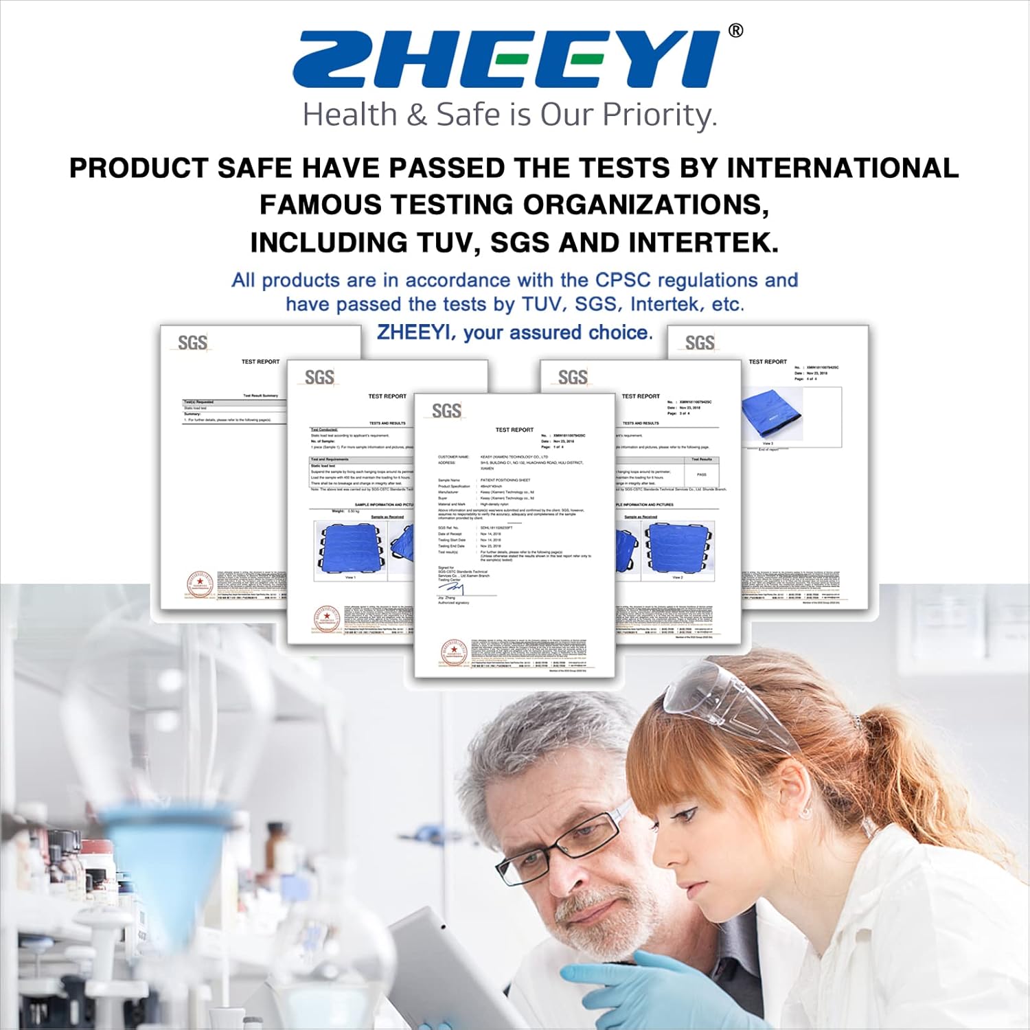 ZHEEYI Bed Positioning Pad with Reinforced Handles 63 x 40 Washable Transfer Sheet

