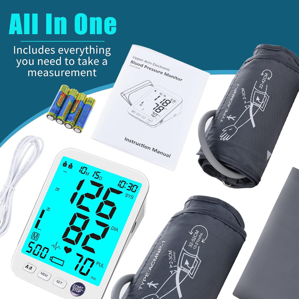 Automatic Blood Pressure Monitor with Extra Large Backlit LCD and XL Cuff

