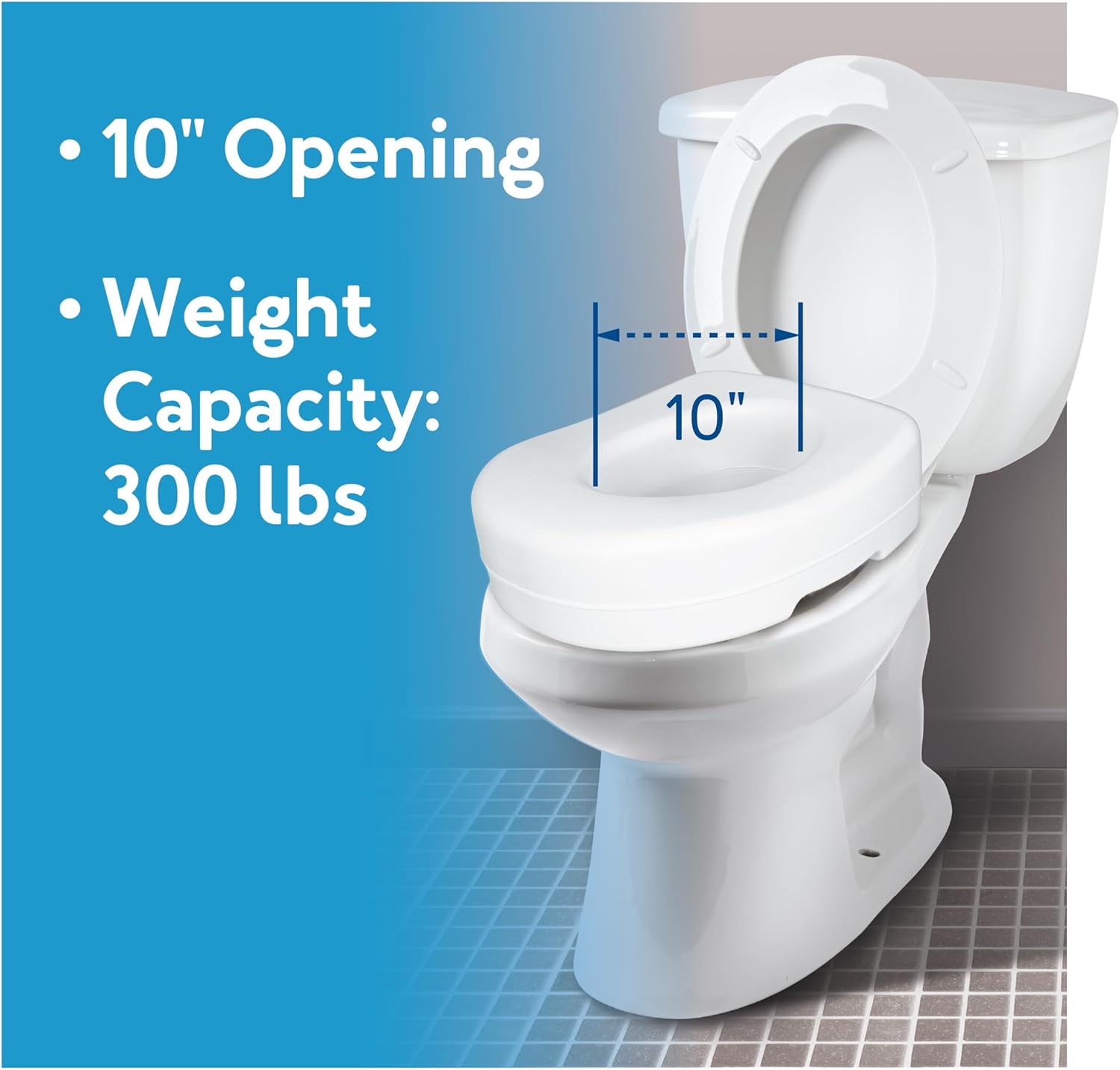 Carex Raised Bathroom Accessory for Seniors, Slip-Resistant, Universal Fit

