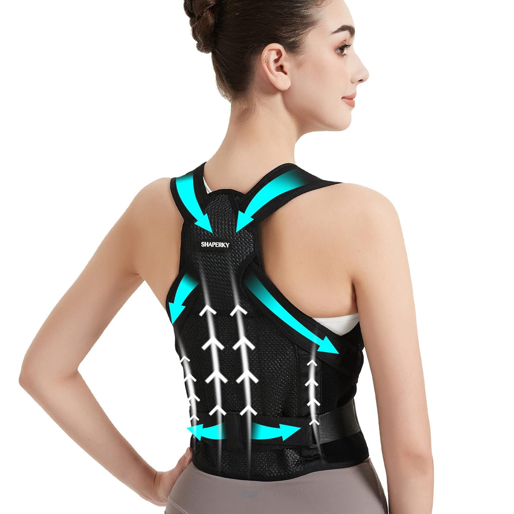 Shaperky Posture Corrector Back Brace for Full Back Support Adjustable Shoulder Straps

