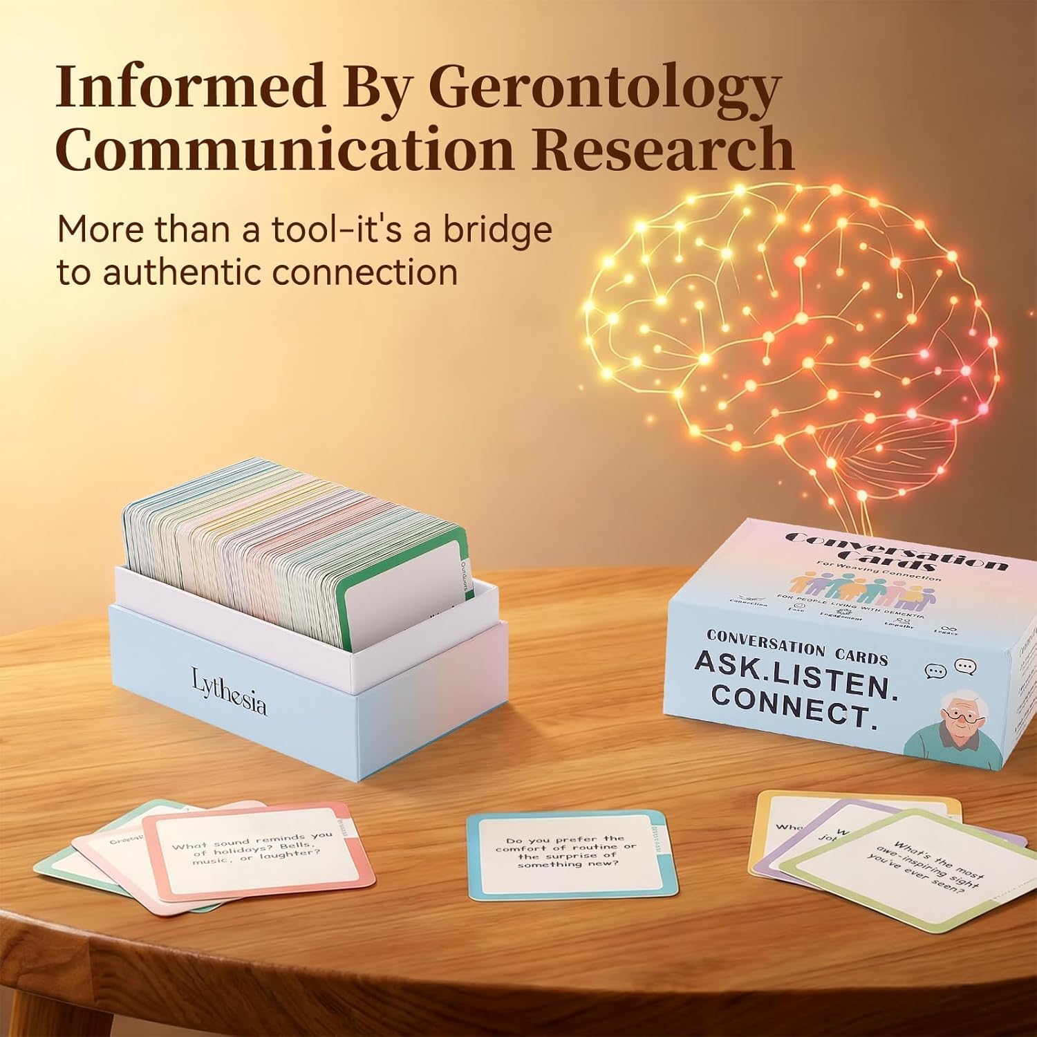 Lythesia Alzheimer’s & Dementia Conversation Cards, Talk Starters for Caregivers

