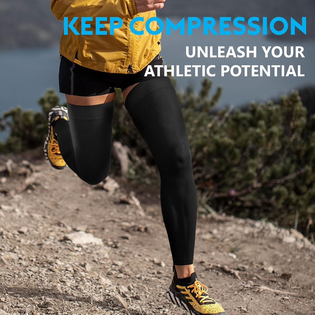KEKING Full Leg Compression Sleeves Thigh High Unisex 20–30 mmHg Support

