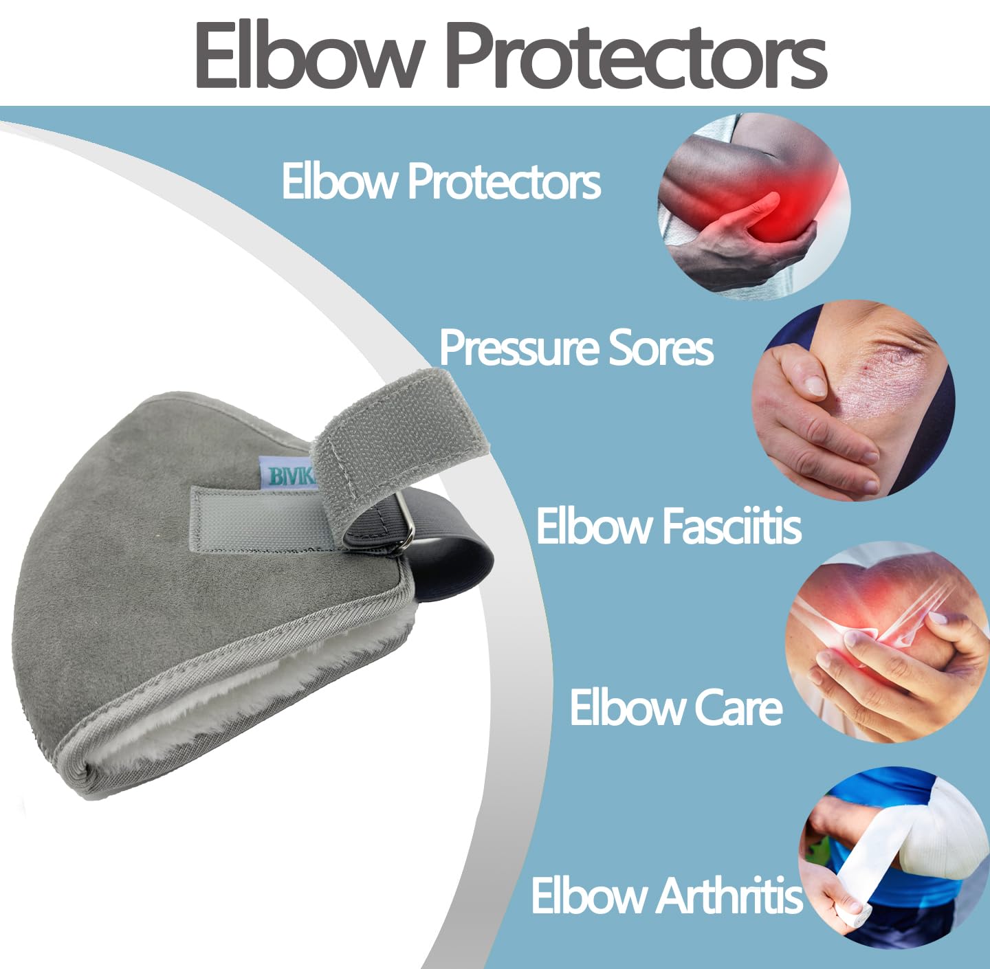 Plush Sheepskin Elbow Pressure Sore Protector Pads Adjustable Arm Sleeves

