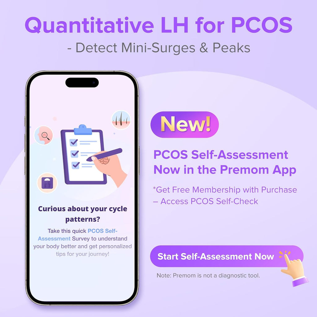 Premom Quantitative Ovulation Predictor Kit: LH Test Strips + hCG Pregnancy Tests

