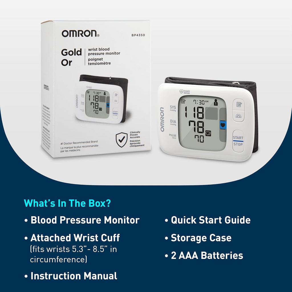 OMRON Gold Wireless Wrist Blood Pressure Monitor for Home Use

