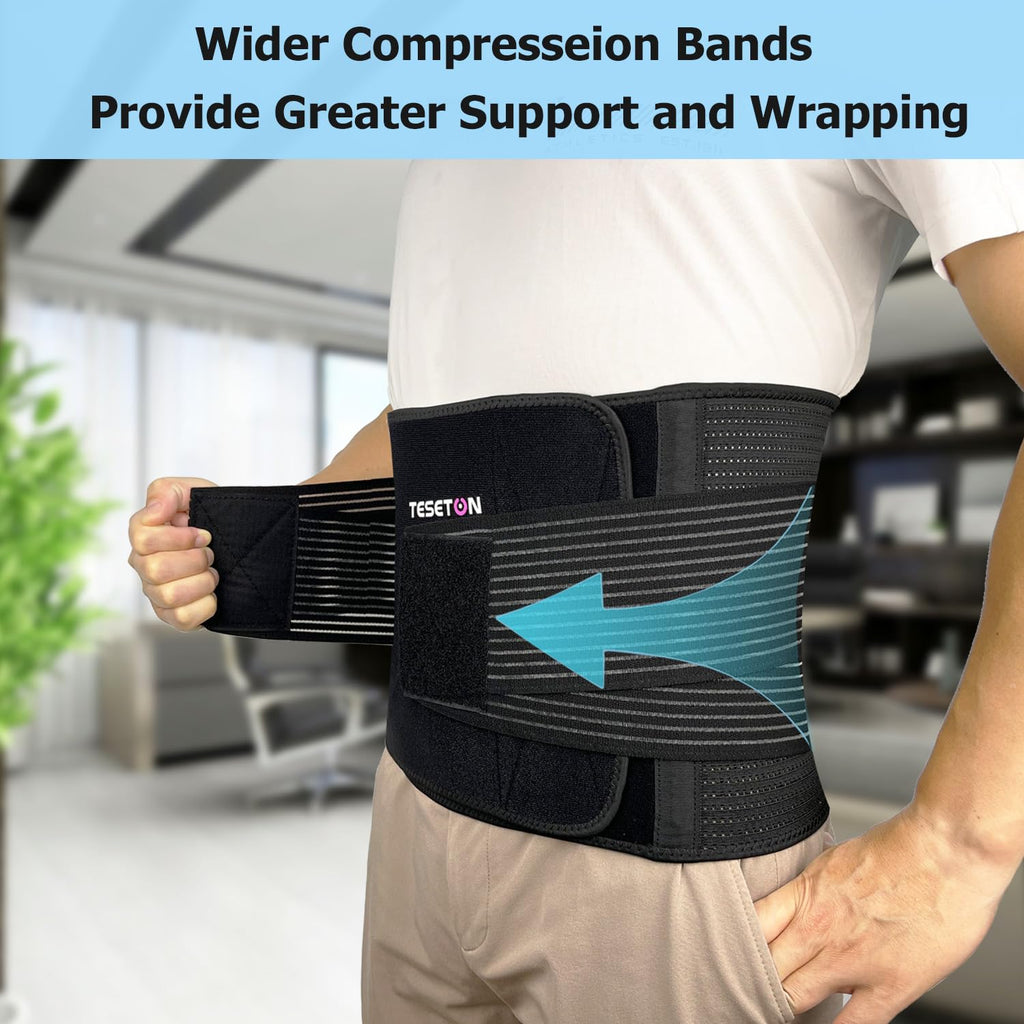 TESETON Back Support Belt for Lower Back Pain, Lumbar Brace for Men and Women

