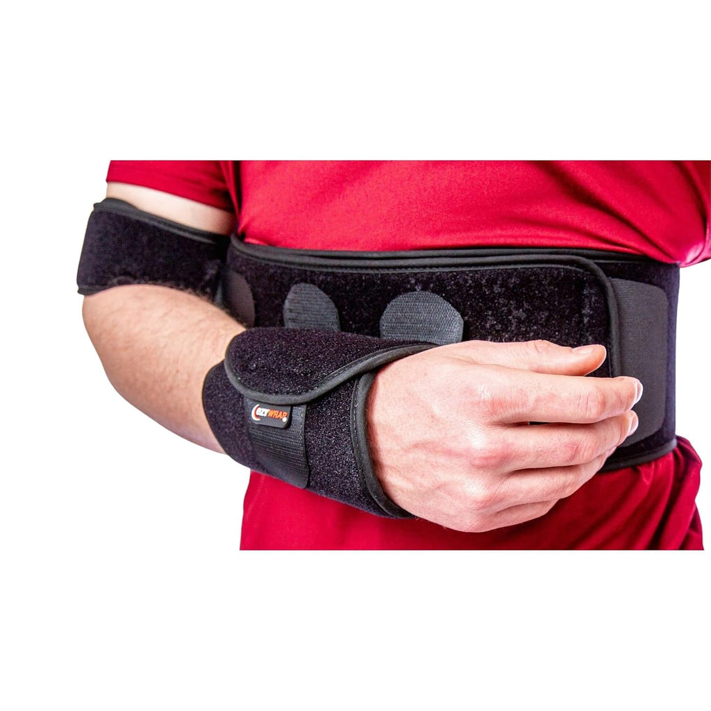 Arm Sling Shoulder Immobilizer with Bicep and Wrist Support, Adjustable Foam Brace

