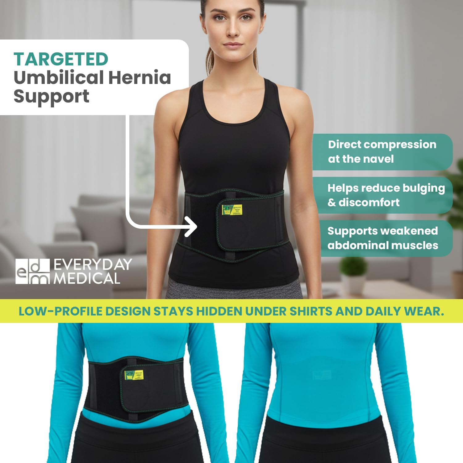 Everyday Medical Umbilical Hernia Belt for Men & Women Abdominal Binder

