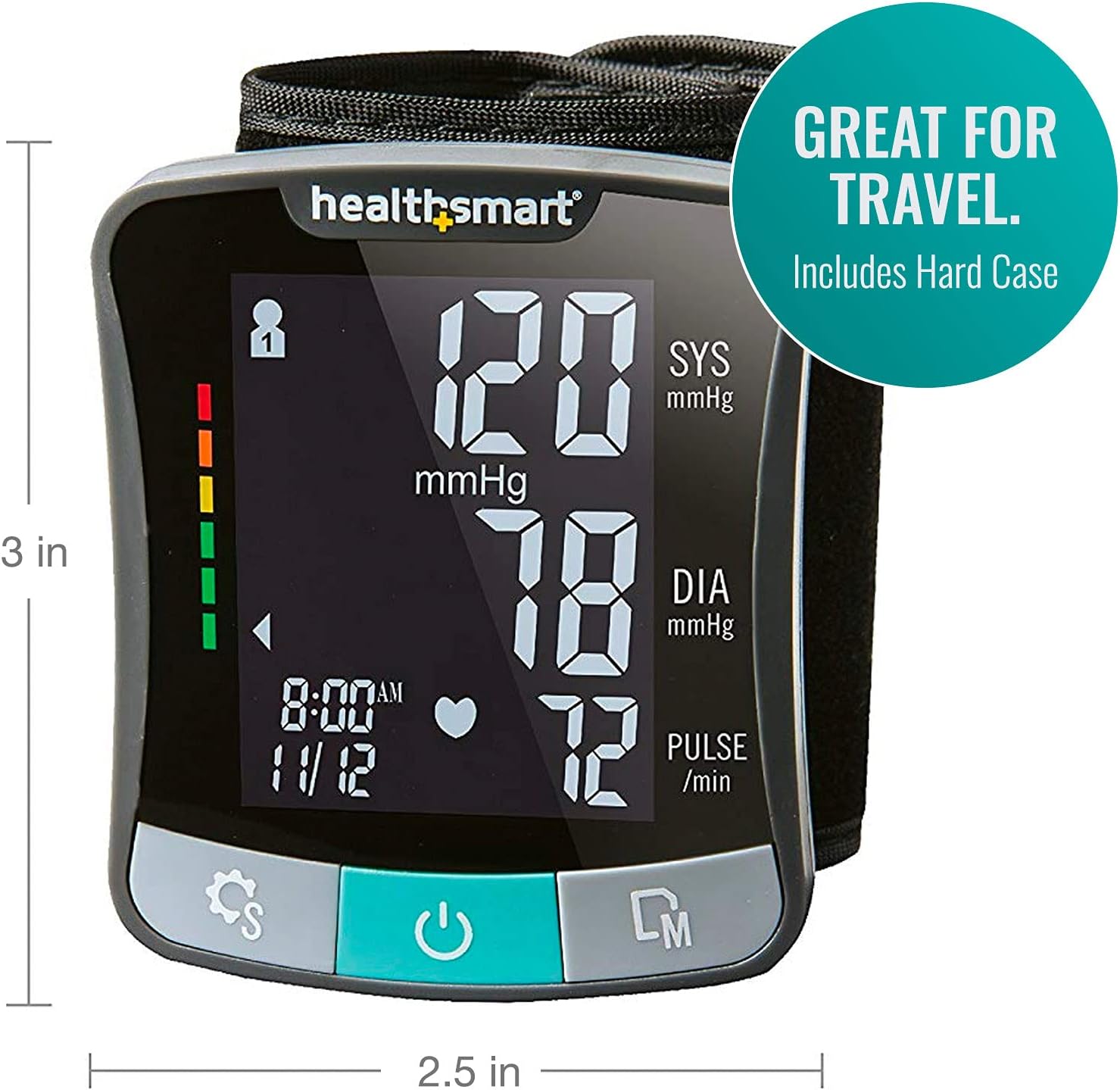 HealthSmart Digital Talking Wrist Blood Pressure Monitor, Pulse and Irregular Heartbeat

