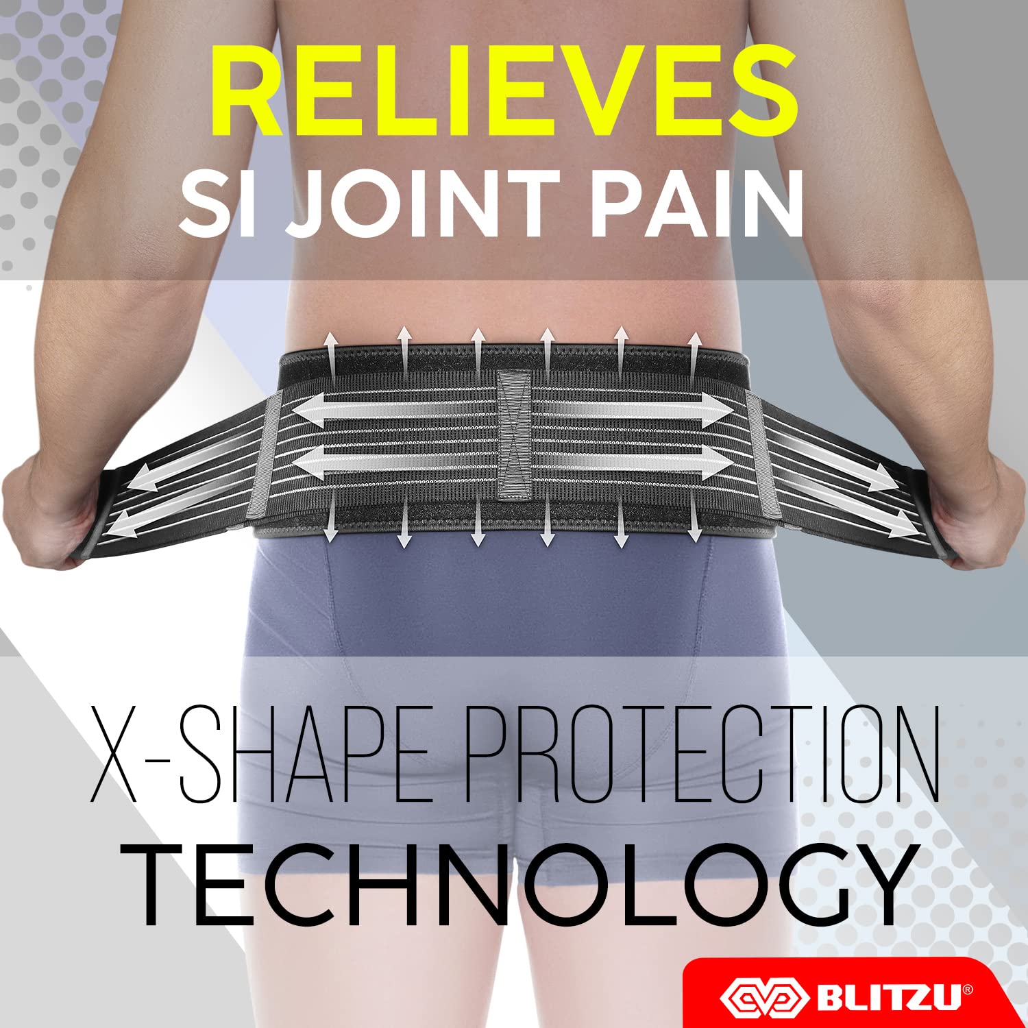 BLITZU Sacroiliac SI Joint Hip Belt for Women and Men, Sciatic Nerve Support Brace

