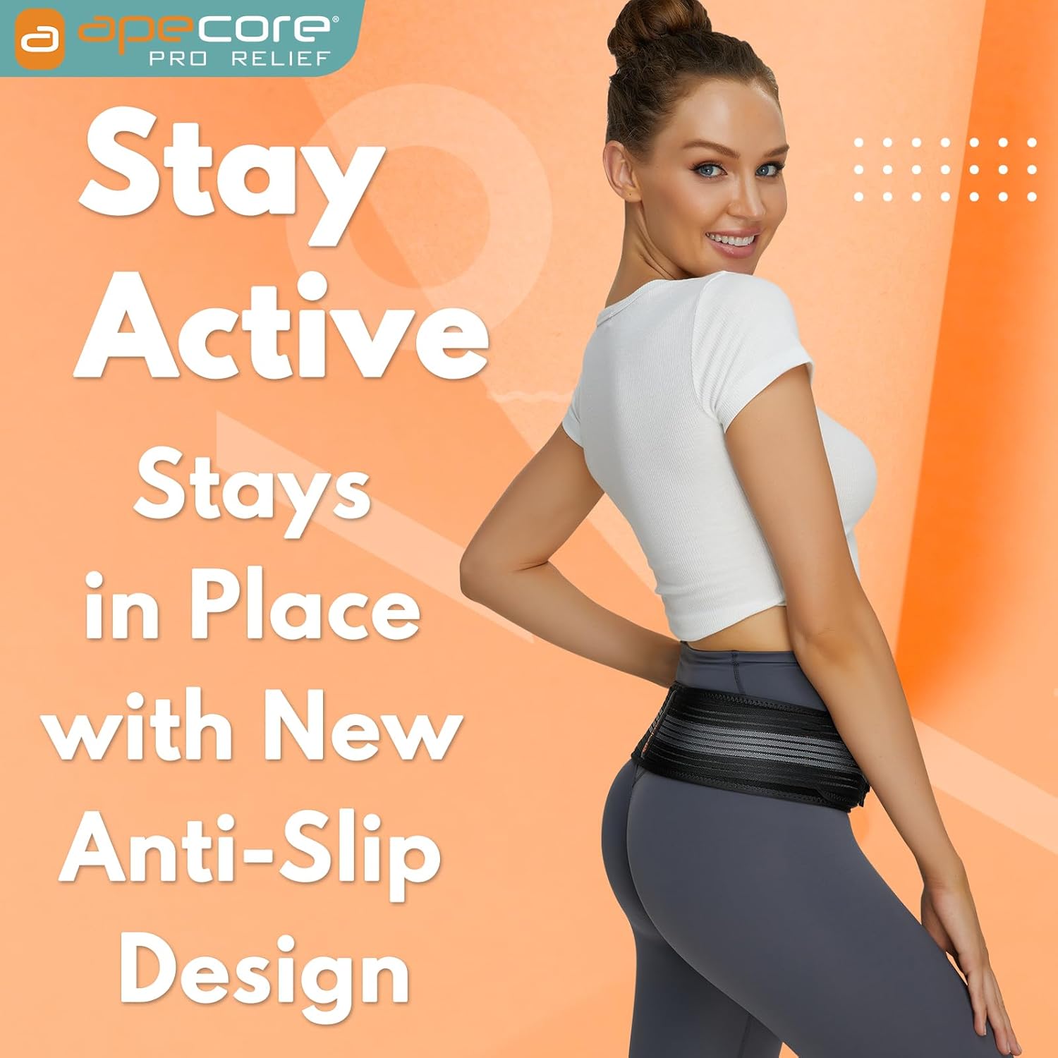 Apecore Sacroiliac SI Joint Hip Belt Brace for Sciatica and Lower Back Pain

