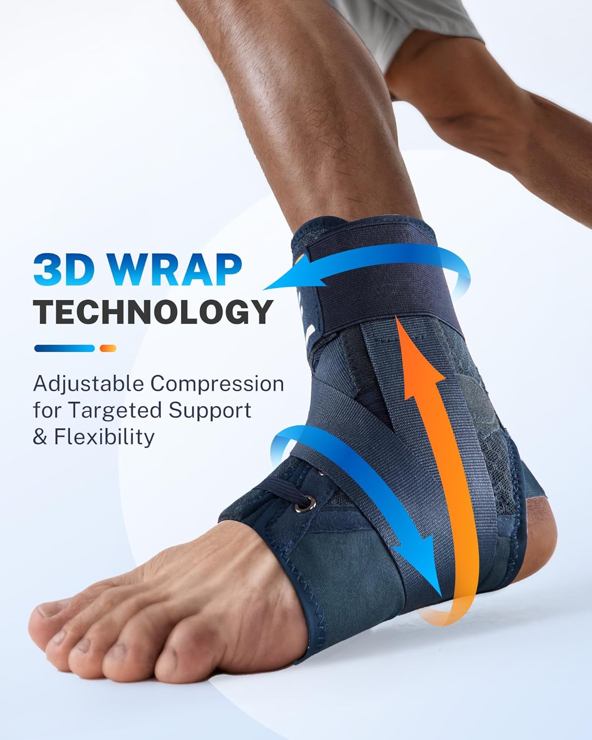 Ankle Brace with Quick Lace Up, Figure 8 Compression Support for Achilles

