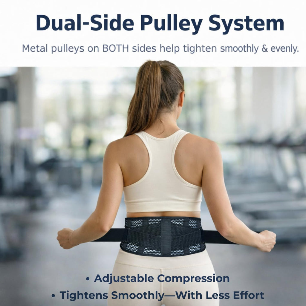 Breathable Lumbar Back Brace for Lower Back Pain Relief, Lightweight 3D Mesh

