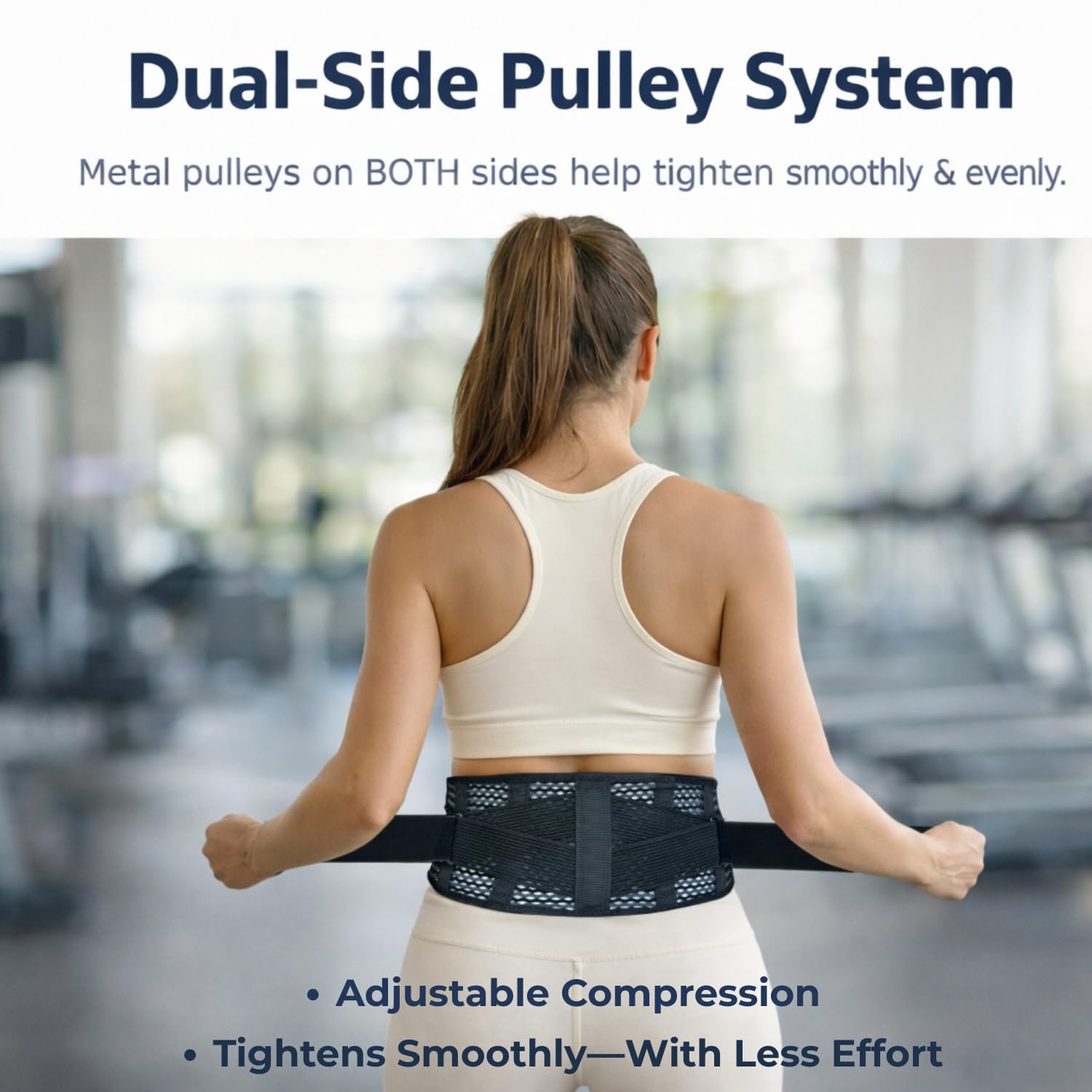 Breathable Lumbar Back Brace for Lower Back Pain Relief, Lightweight 3D Mesh

