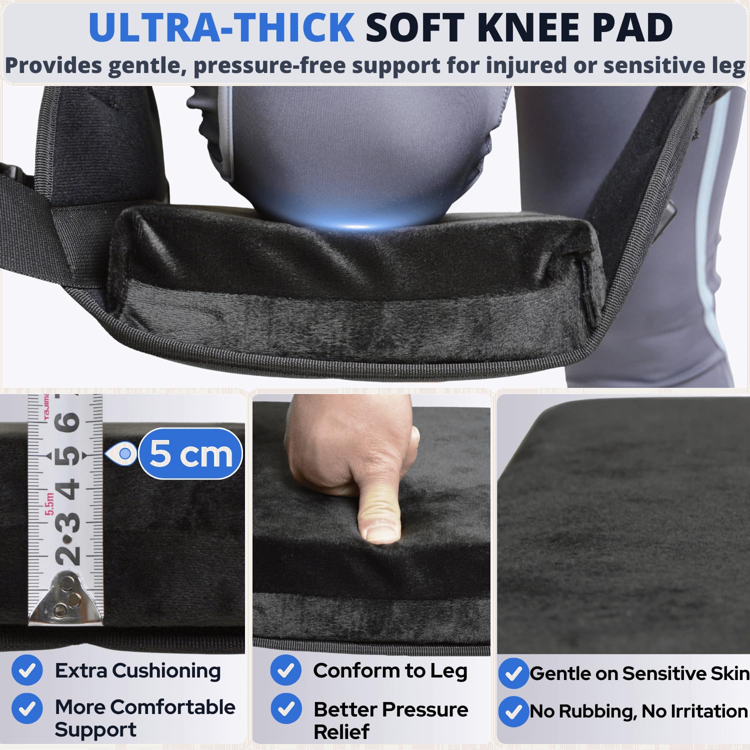 Knee Sling for Walker, Adjustable Cushioned Knee Support for Non-Weight Bearing

