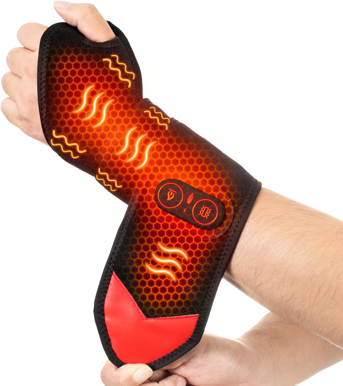Yabuu Cordless Wrist Heating Pad with Massage for Carpal Tunnel and Arthritis

