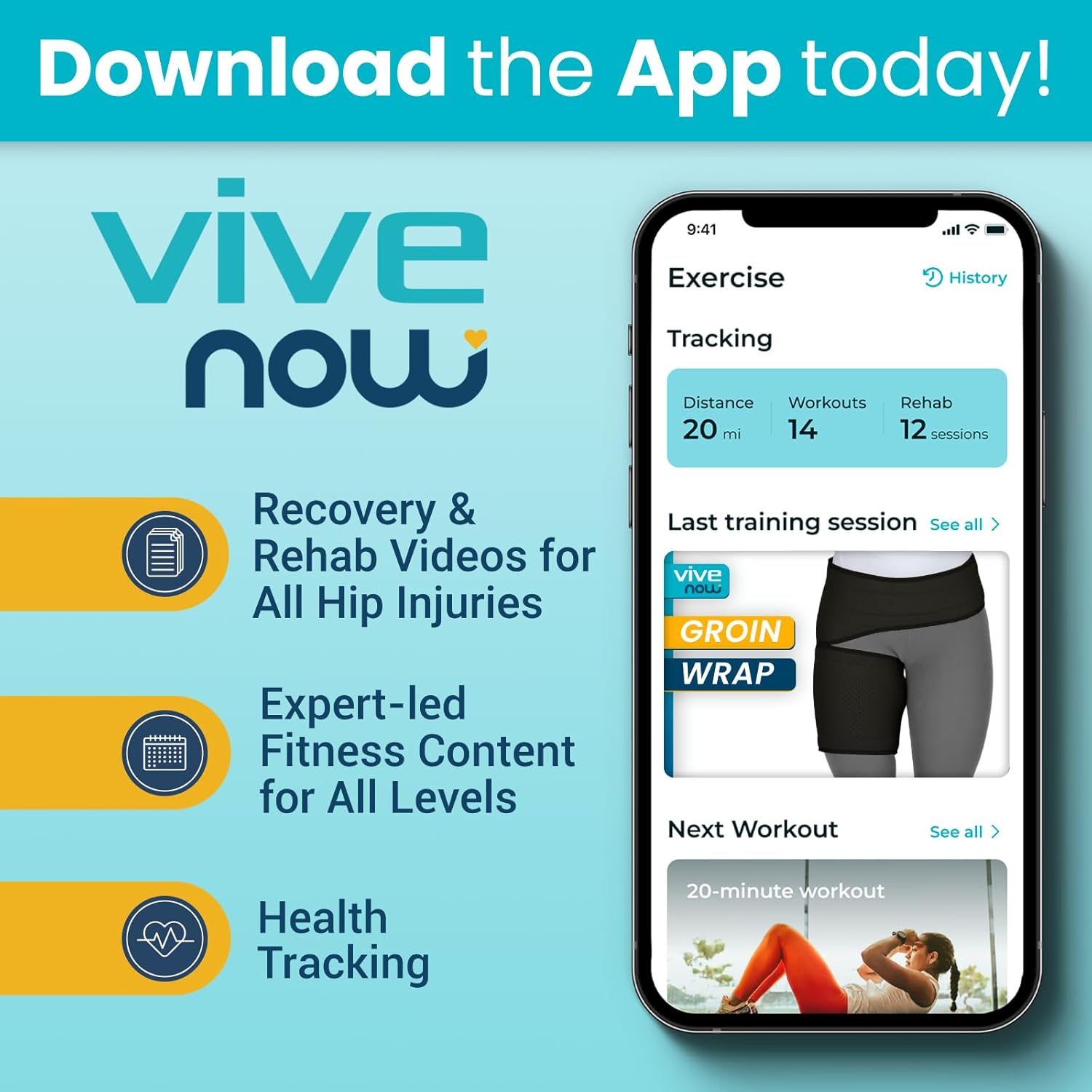 Vive Hip Groin Brace Compression Wrap for Sciatica, Bursitis and Adductor Support

