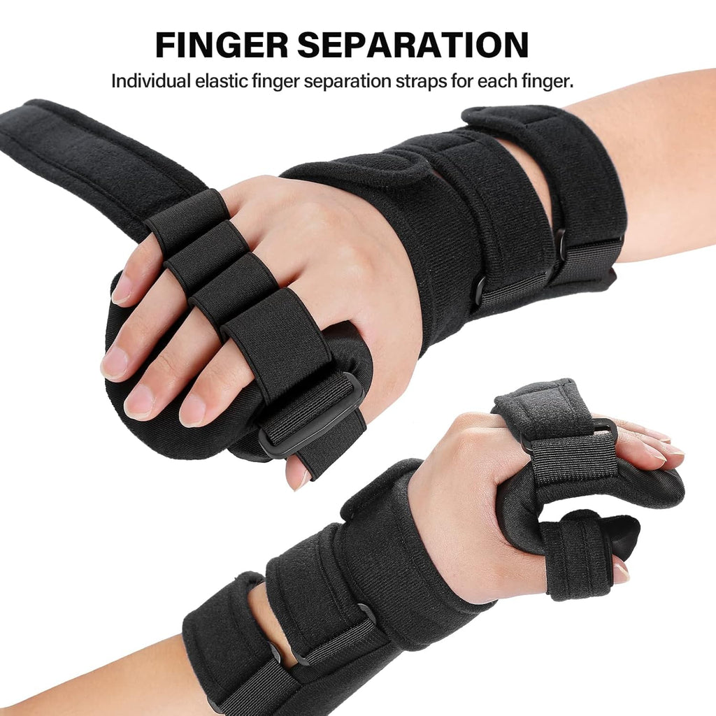 Stroke Resting Hand Splint with Finger Separator, Wrist and Finger Immobilizer

