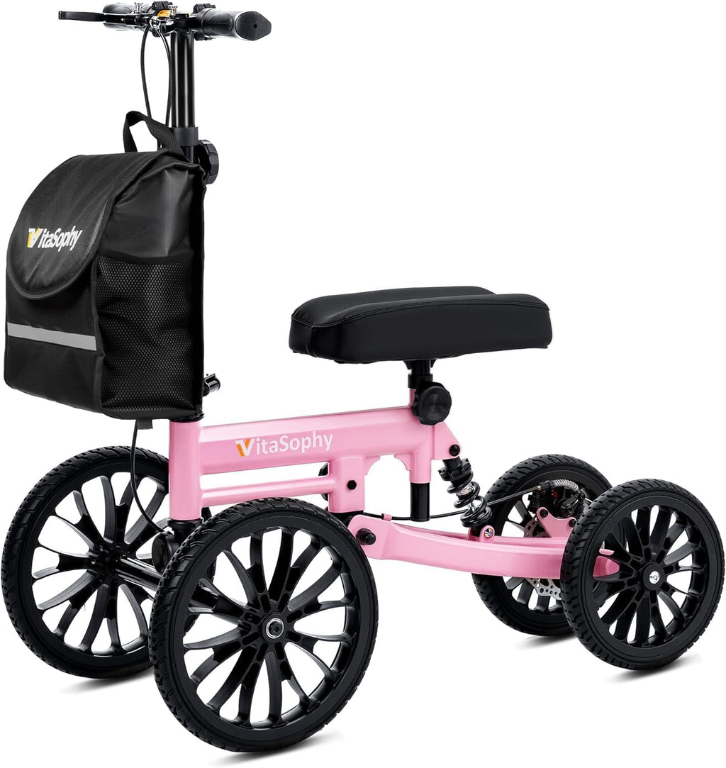 VitaSophy All-Terrain Knee Scooter with Disc Brakes, Steerable Knee Walker


