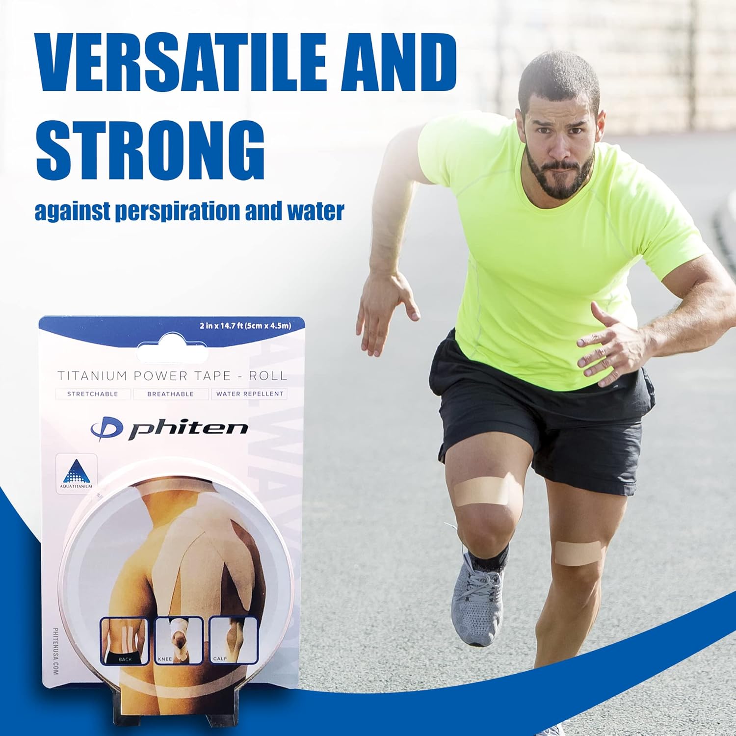 Phiten X30 Titanium Power Tape Roll, Water-Resistant Kinesiology Tape

