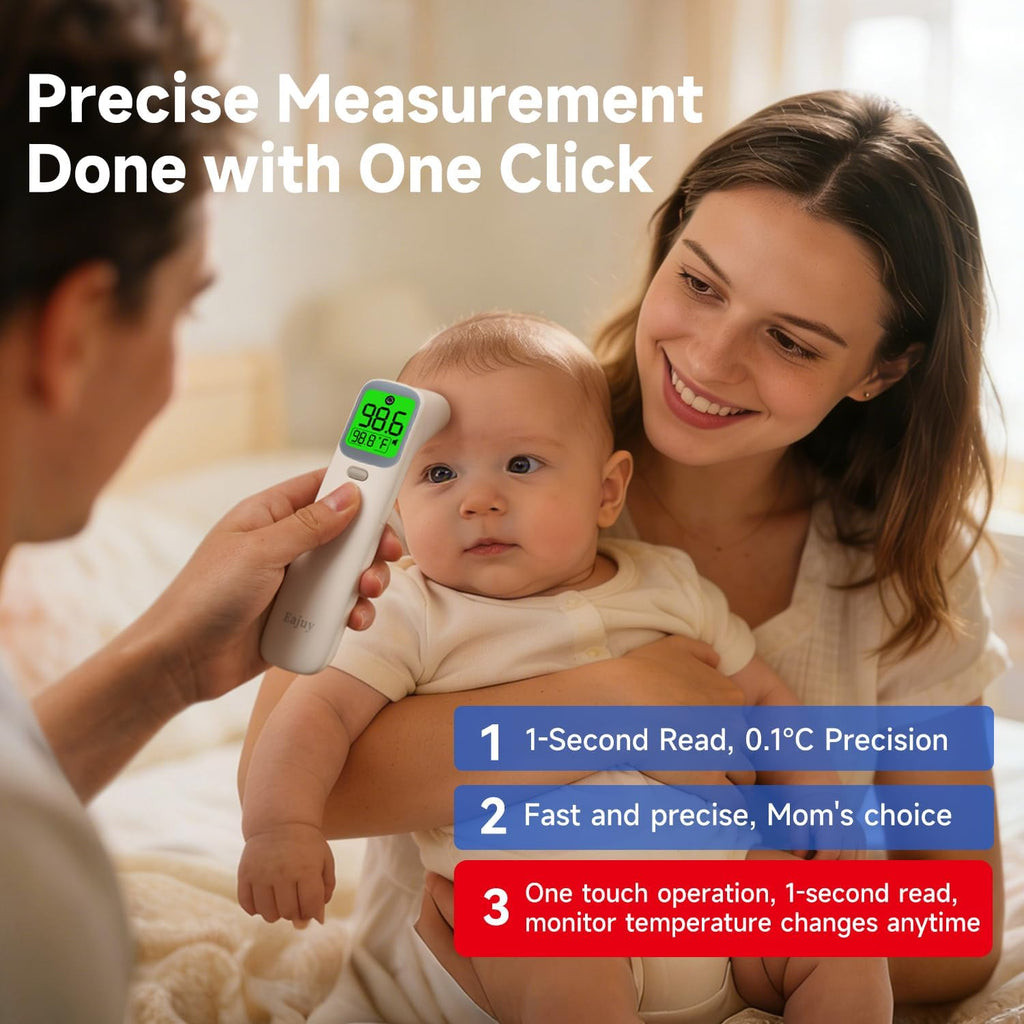 No-Touch Digital Infrared Thermometer for Forehead and Ear, Fever Alert

