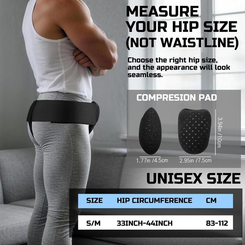 Adjustable Inguinal Hernia Belt for Men & Women, Compression Hernia Support

