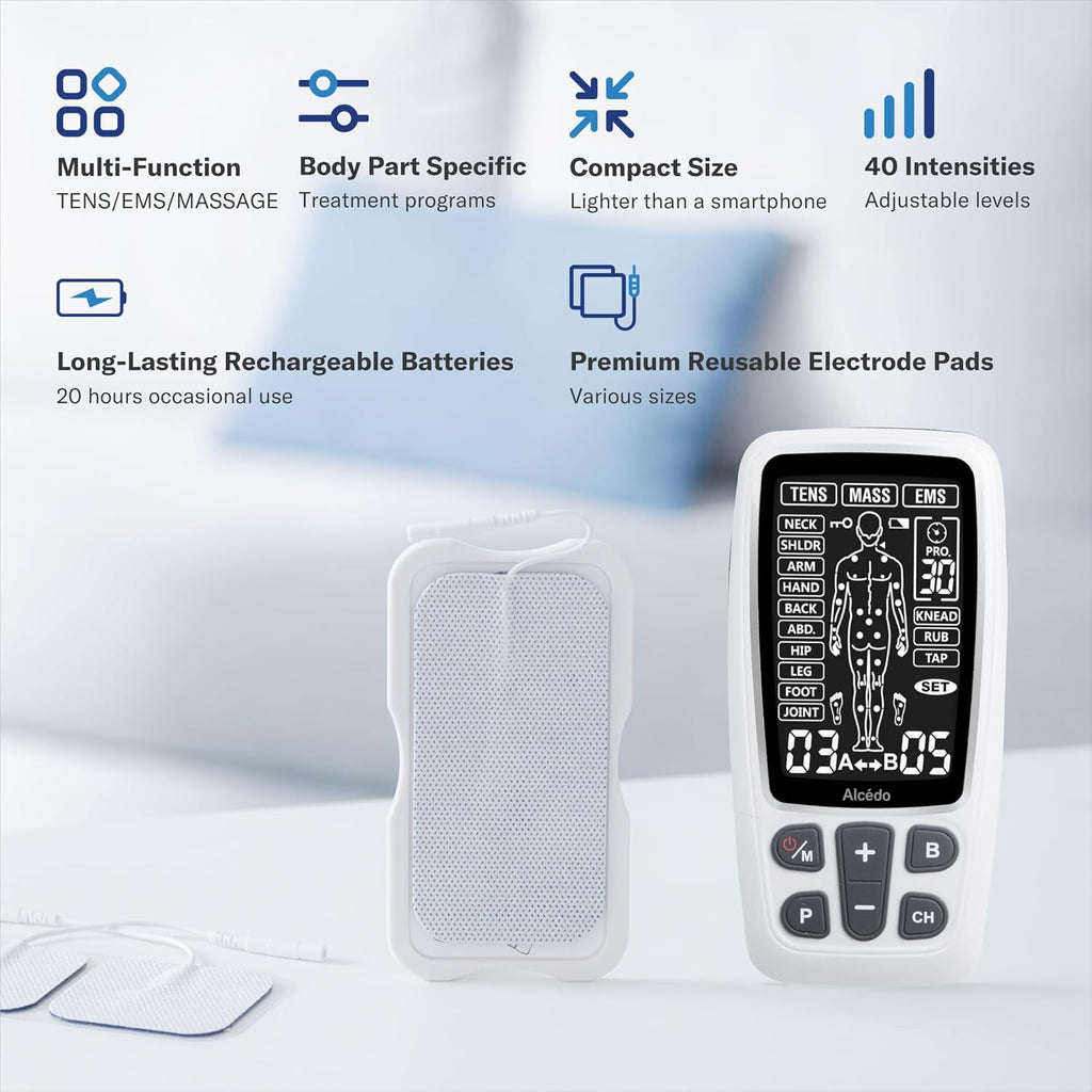 Alcedo TENS and EMS Muscle Stimulator Unit with Electric Pulse Massager, 41 Modes

