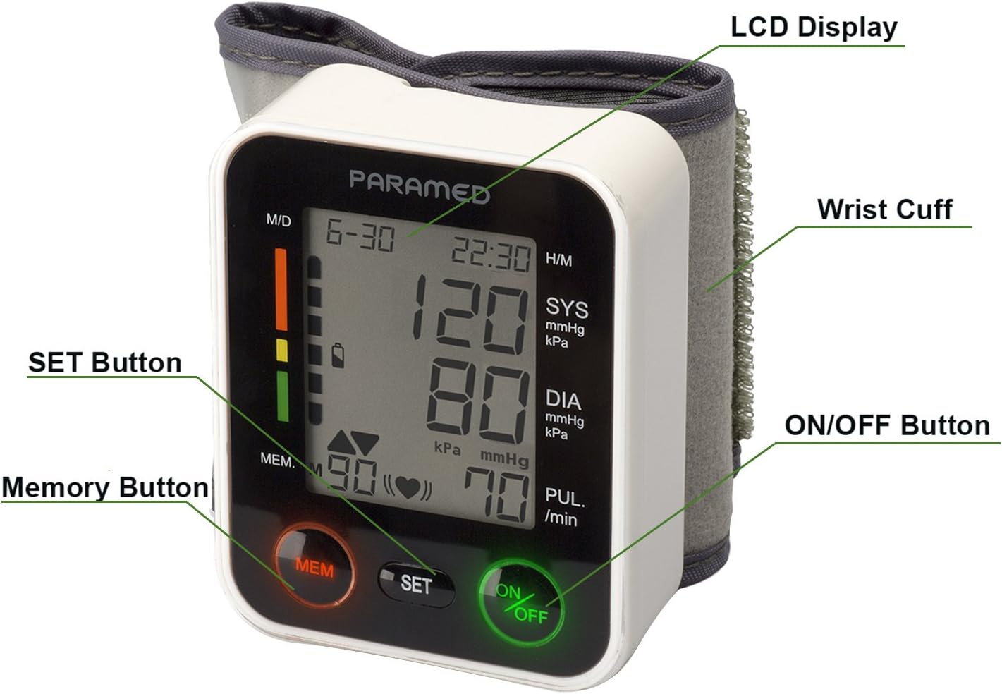 PARAMED Automatic Wrist Blood Pressure Monitor with Irregular Heartbeat Detection

