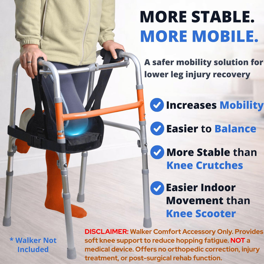 Knee Sling for Walker, Adjustable Cushioned Knee Support for Non-Weight Bearing

