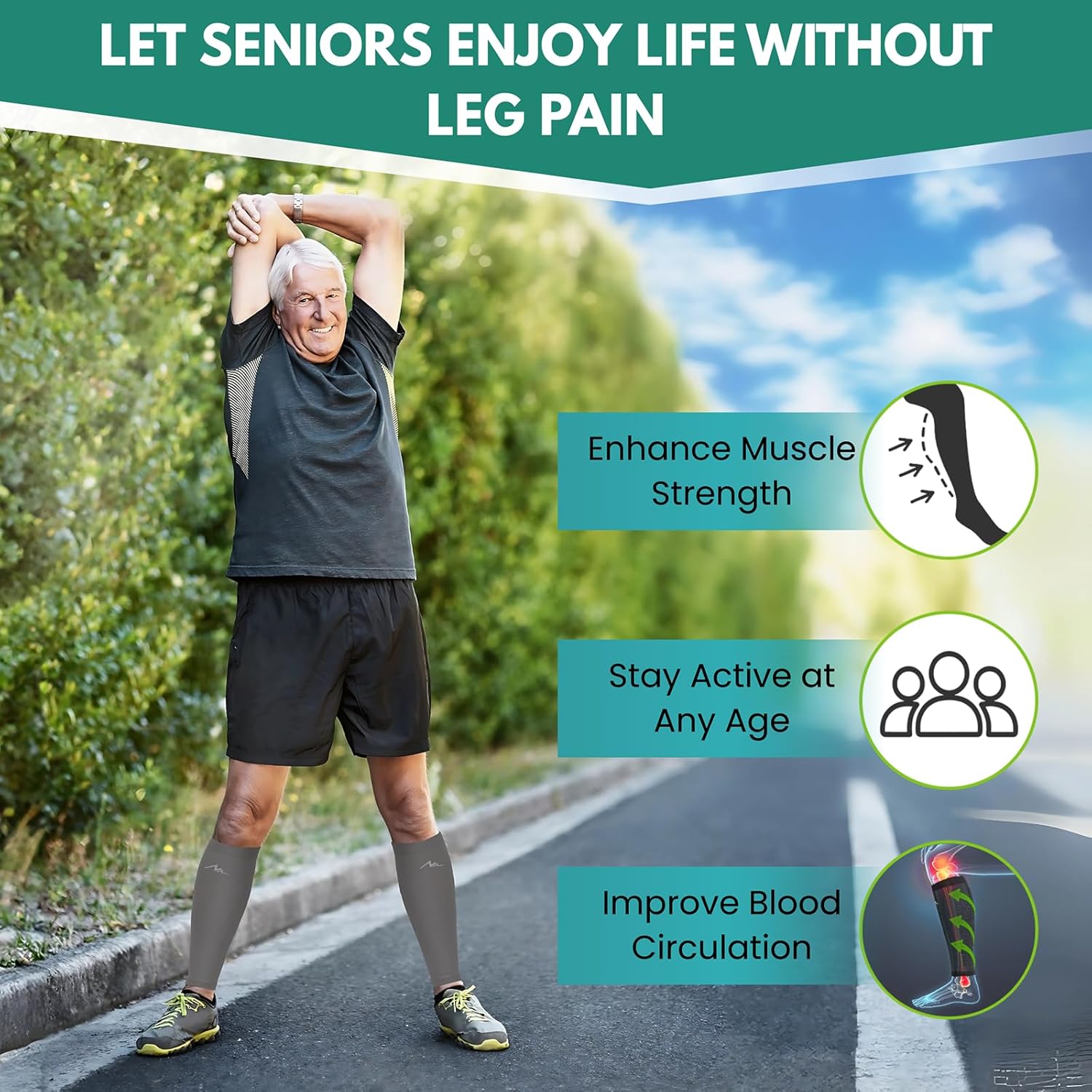 NEWZILL Compression Calf Sleeves 20–30 mmHg for Men and Women

