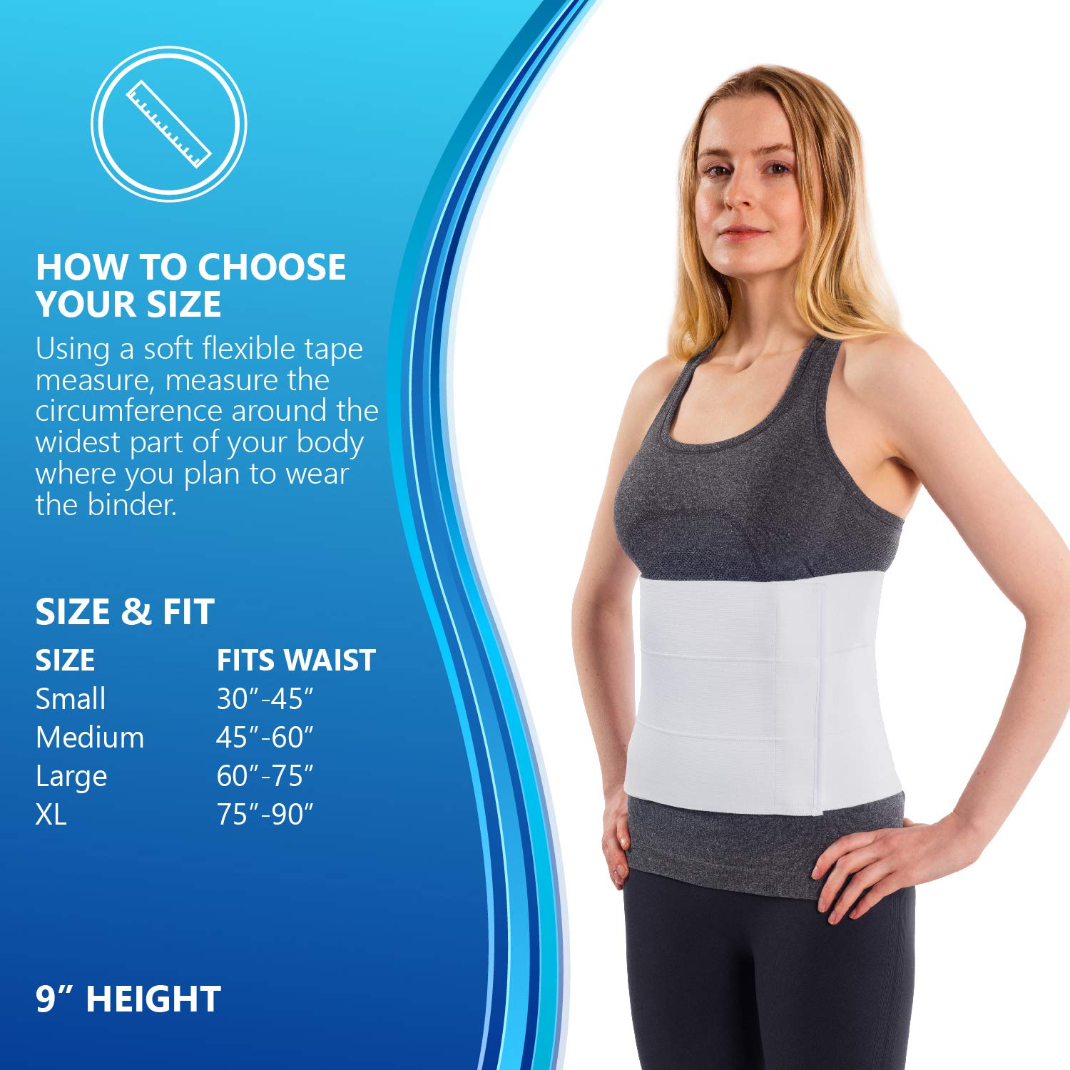 NYOrtho Postpartum Belly Binder, Abdominal Wrap for C-Section Recovery, Latex-Free

