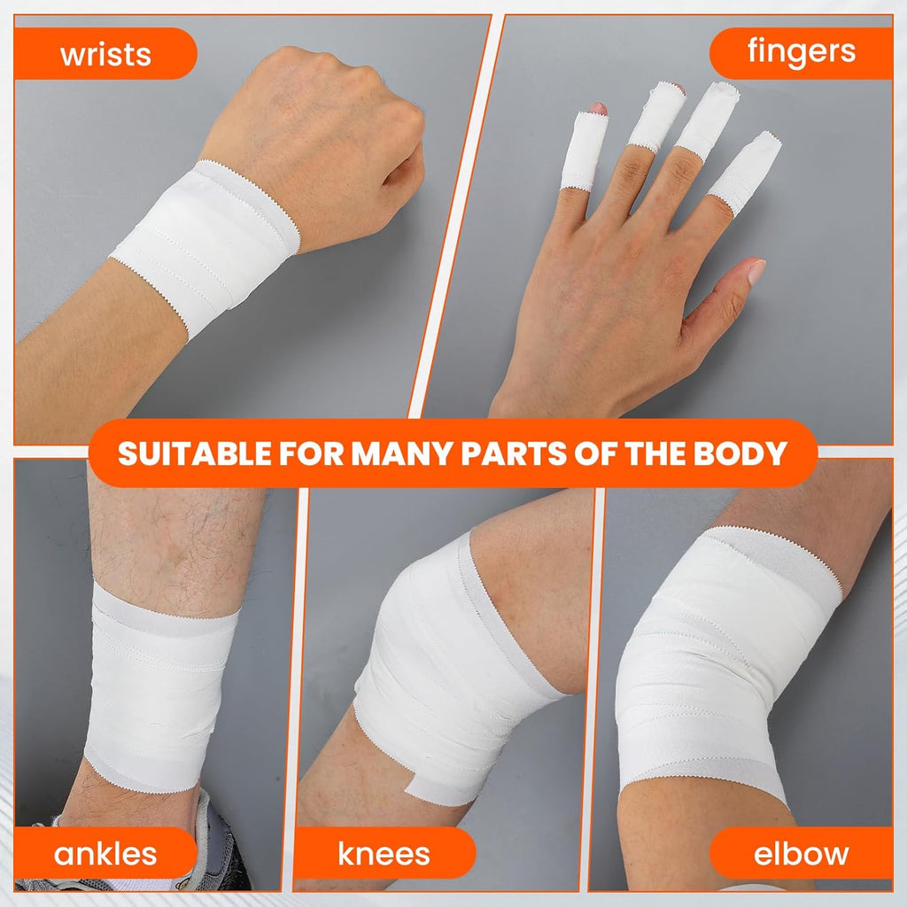 Athletic Sports Tape, White Cotton Non-Elastic Wrist and Ankle Support

