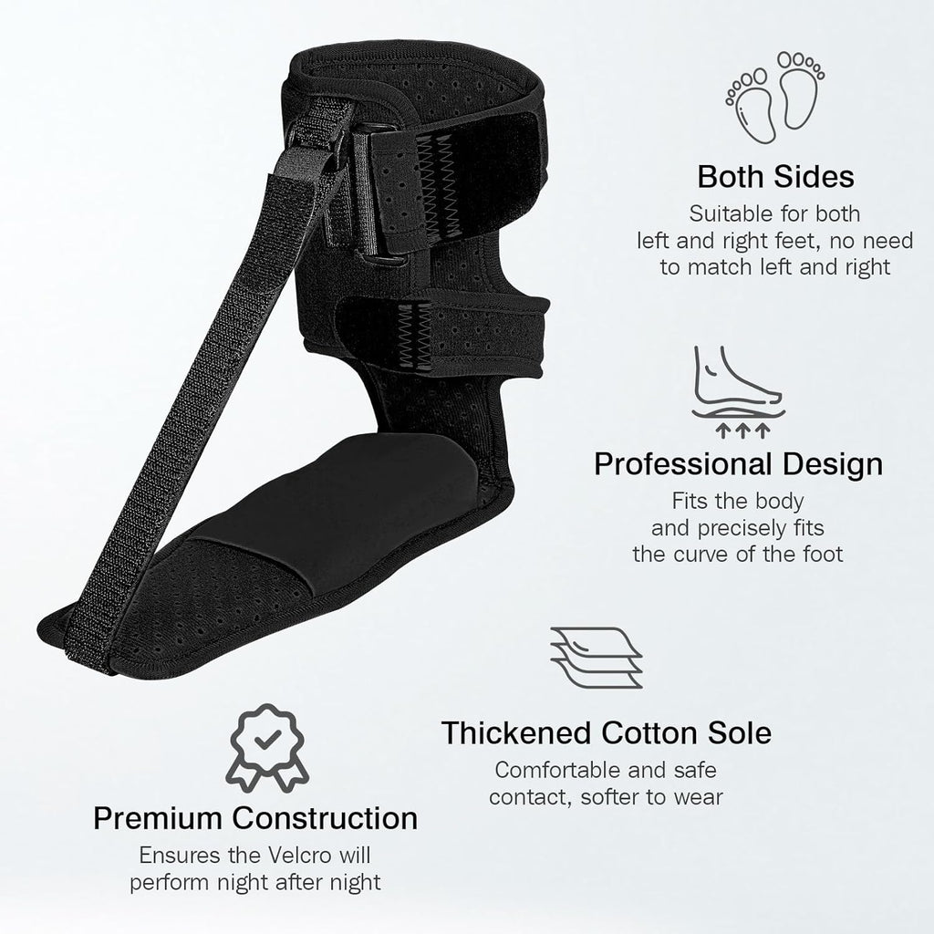 Plantar Fasciitis Night Splint Adjustable Straps Arch Cushion Foot Brace

