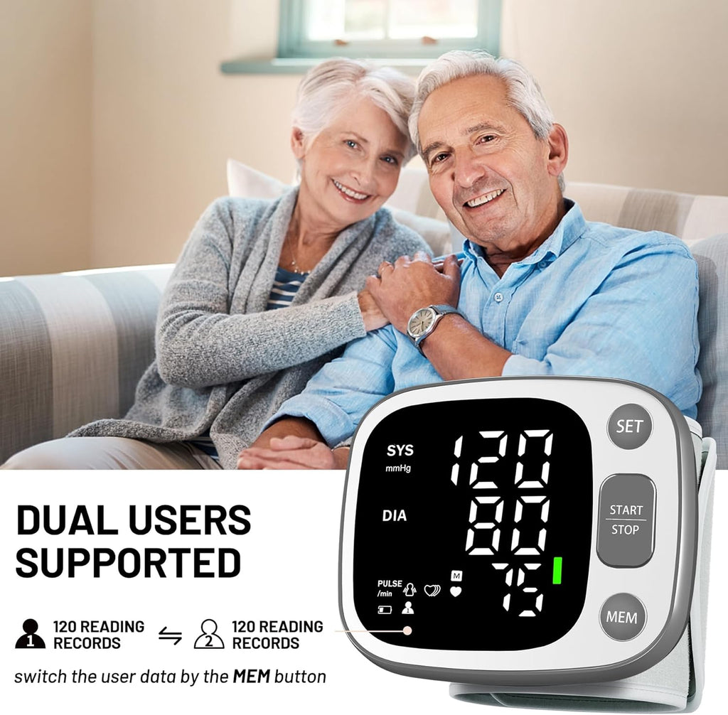 Oklar Rechargeable Wrist Blood Pressure Monitor Digital BP Machine with Voice

