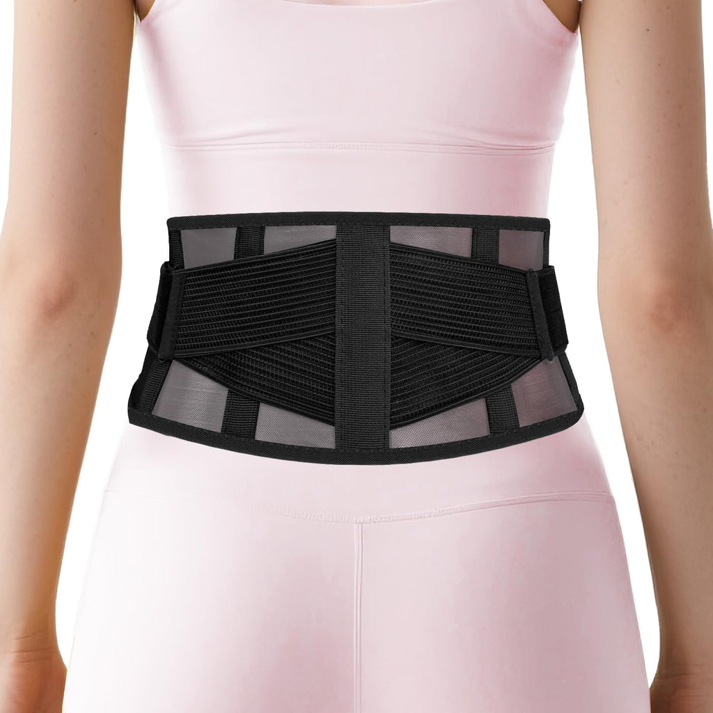 Ultra Breathable Thin Back Brace for Lower Back Pain, Adjustable Lumbar Support

