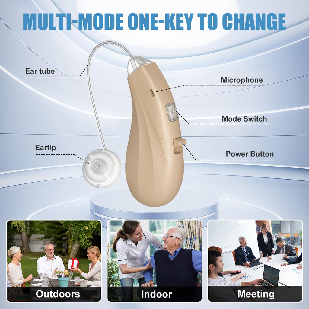 Flaygo Rechargeable OTC Hearing Aids for Seniors, Behind-Ear 16-Channel Noise Reduction

