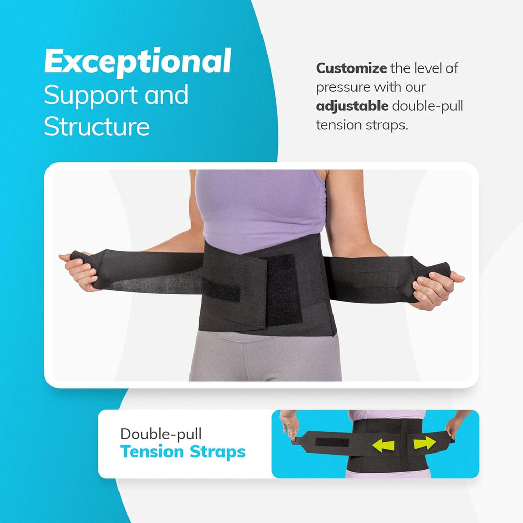 BraceAbility Elastic Low Back Brace Compression Lumbar Support Belt for Sciatica


