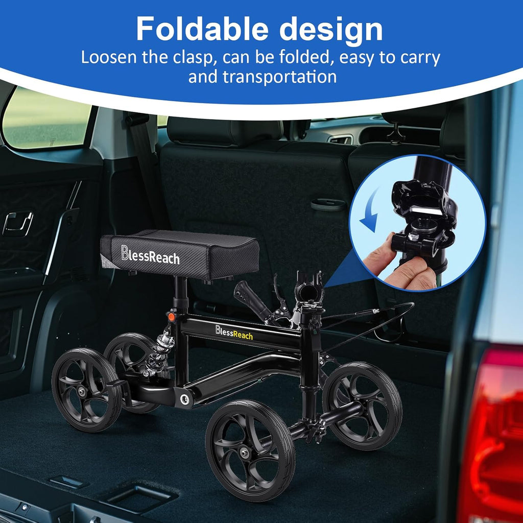 BlessReach Economy Knee Scooter, Steerable Knee Walker, Foldable Knee Walker

