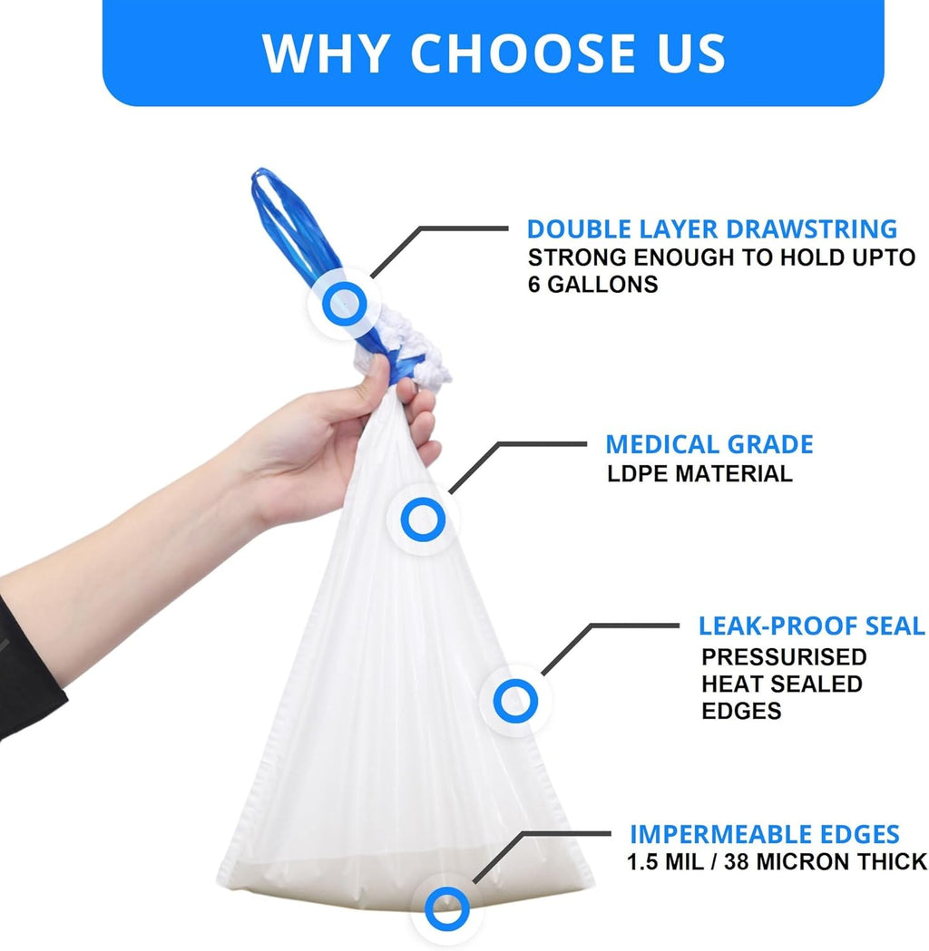 Karemaxx Bedside Commode Liners Leak Proof Odor Control Disposable Potty Bags

