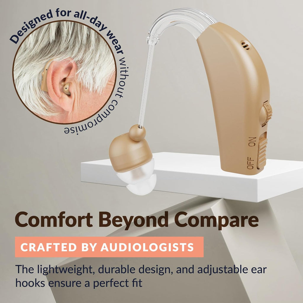 MEDca Rechargeable Behind-Ear Hearing Amplifier with Rapid Charger and Noise Reduction

