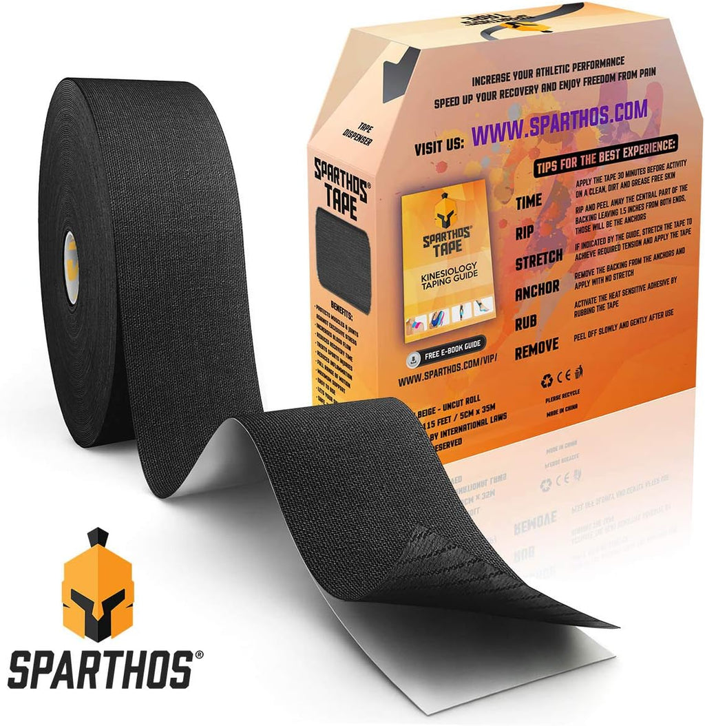 Spartan Tape Kinesiology Tape Roll, Uncut 115 ft, Clinical Jumbo, Rock Kinesiotape

