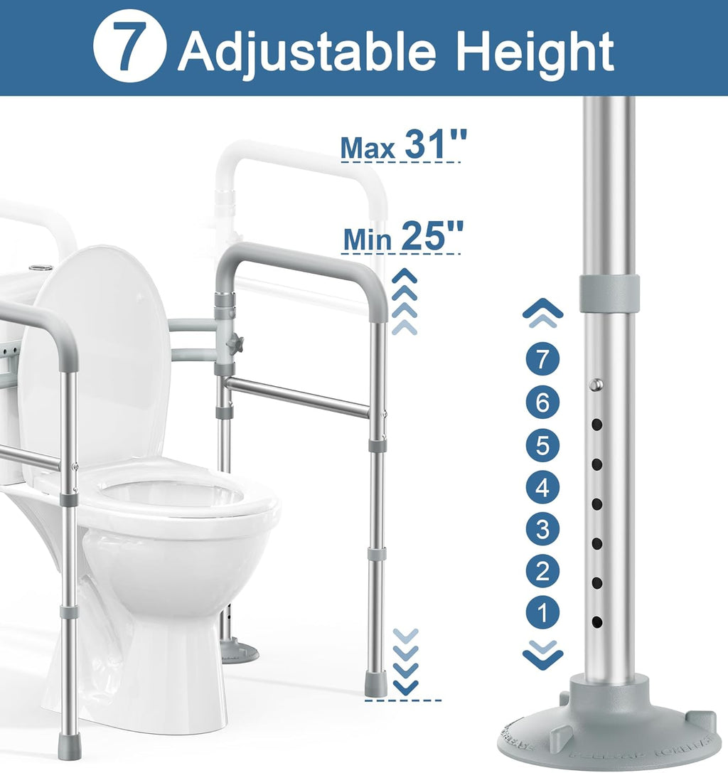 HOMLAND Toilet Safety Rail Adjustable Height Width Foldable 350 lb Toilet Handles

